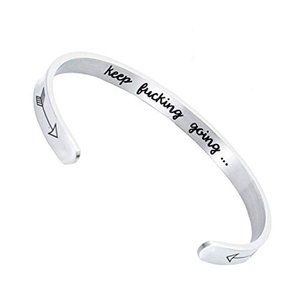 Btysun Keep Fuking Going Steel Bracelet With Arrows